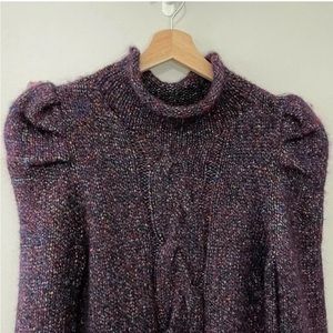 Marie Oliver Penni Puff Sleeve Turtleneck Sweater